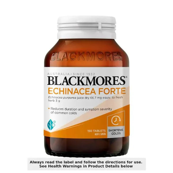 Blackmores Echinacea Forte 3000mg 150 Tablets - Immune Support Supplement for Cold Relief