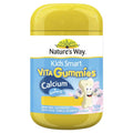 Natures Way Kids Smart Vita Gummies Calcium + Vitamin D 120 Pack, a bottle of gummy vitamins designed to support kids' bone health with calcium and vitamin D.