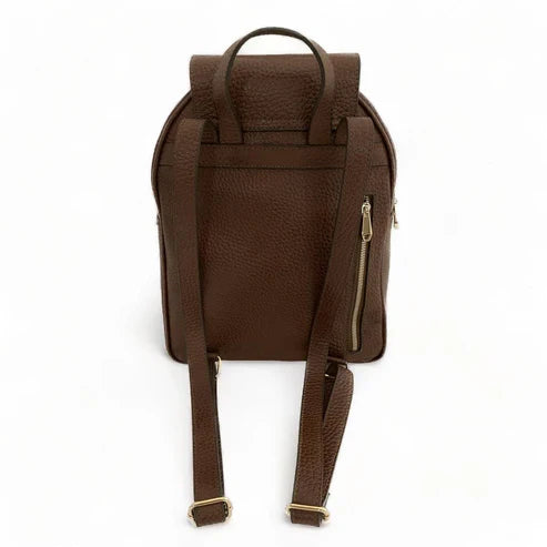 Stylish brown leather women’s backpack with laptop compartment, adjustable straps, and premium handmade design — perfect for work, travel, and everyday use.