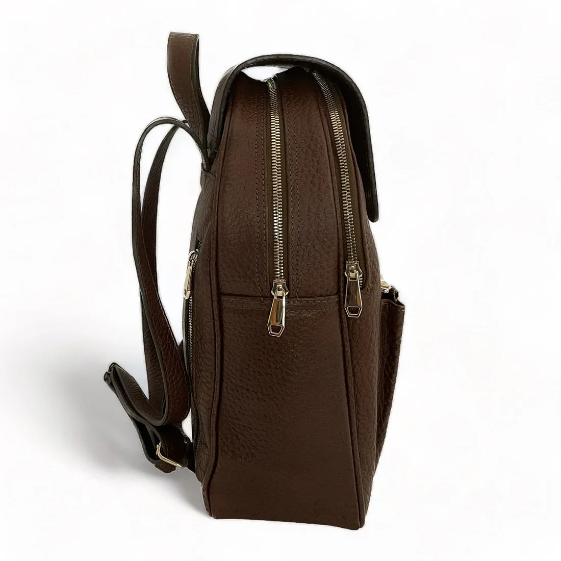 Brown leather women’s backpack with stylish design, premium genuine leather finish, and laptop compartment — perfect for everyday use, work, or travel.