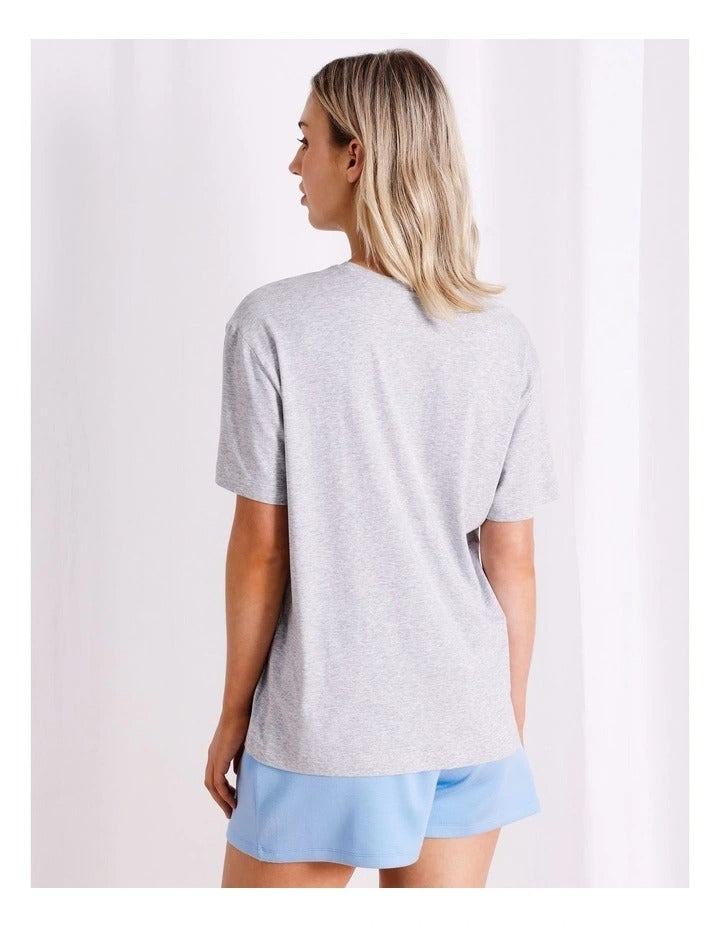 Loungewear Relaxed Boxy T-Shirt Grey Marle Front View