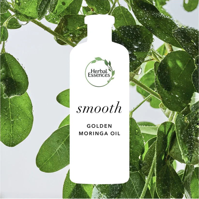Herbal Essences Shampoo Golden Moringa Oil 400ml for smooth, nourished, and shiny hair