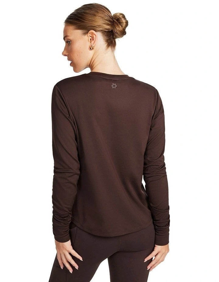 Rockwear Thermal Long Sleeve Crew Top in Chocolate