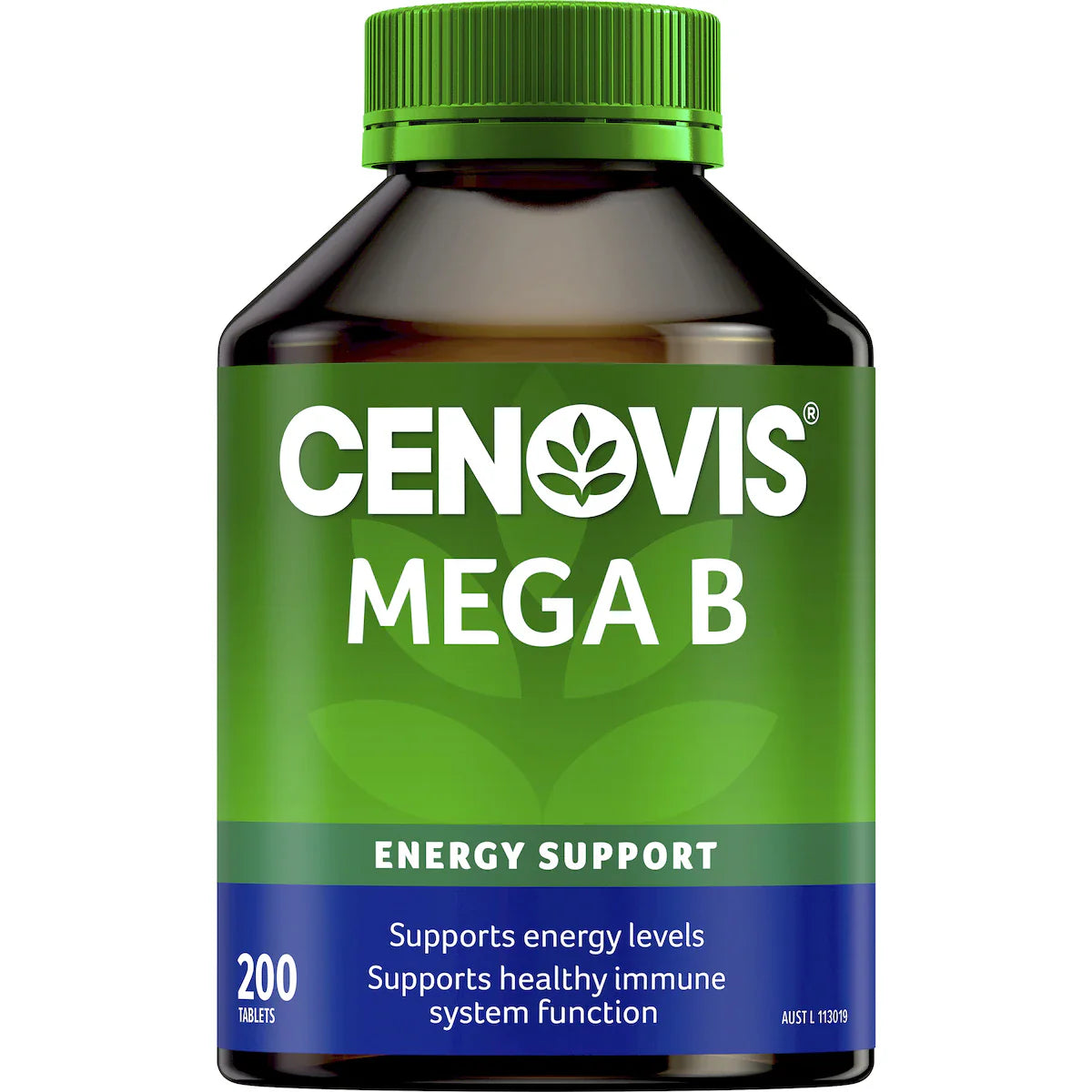 Cenovis Mega Vitamin B Tablets 200 pack – energy support supplement with B3, B6, B12, and Biotin for daily vitality and metabolism boost