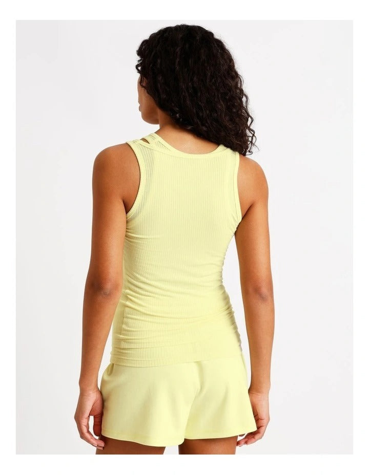 Double Layer Tank in Light Yellow front view