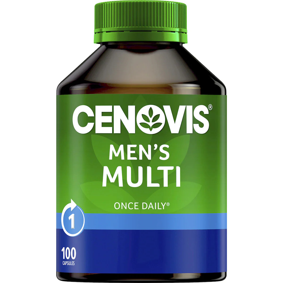 Cenovis Men’s Once Daily Multivitamin Capsules 100 Pack — daily men’s health supplement supporting energy, immunity, and wellbeing.