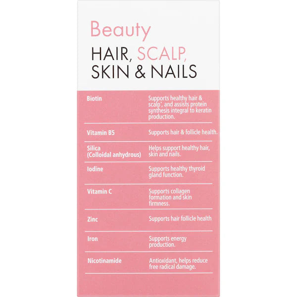 Nature's Way Beauty Hair Scalp Skin & Nails Tablets 60 pack for healthy hair, skin, and nails.