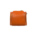 Stylish orange leather handbag for girls by LeatherLuxe – premium shoulder bag with elegant design and fine craftsmanship.