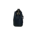 LeatherLuxe elegant black leather handbag for women – premium shoulder bag with sleek design and gold accents