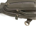 LeatherLuxe grey leather unisex sling bag – premium crossbody shoulder bag with adjustable strap, modern minimalist design, ideal for everyday use.