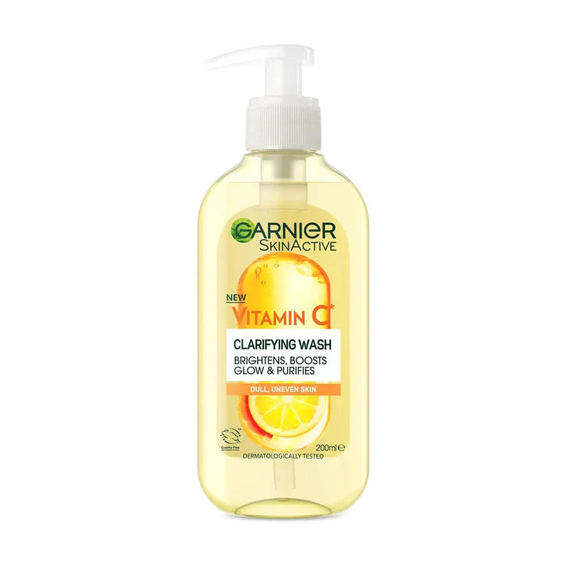 Garnier Skin Active Vitamin C Clarifying Wash 200ml brightening facial cleanser