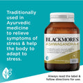 Blackmores Ashwagandha+ Tablets 120 pack, a dietary supplement designed to support stress relief and enhance overall well-being with a potent blend of ashwagandha extract, offering 120 tablets for long-term use.