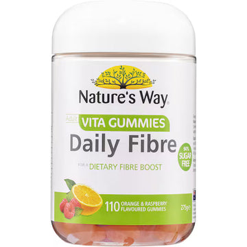 Nature's Way Vitagummies For Adults Daily Fibre 110 Pack – high-fibre daily supplement gummies for digestive health and wellbeing in adults.
