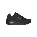 Skechers Uno Stand On Air Leather Sneaker in Black with cushioned comfort and stylish modern design