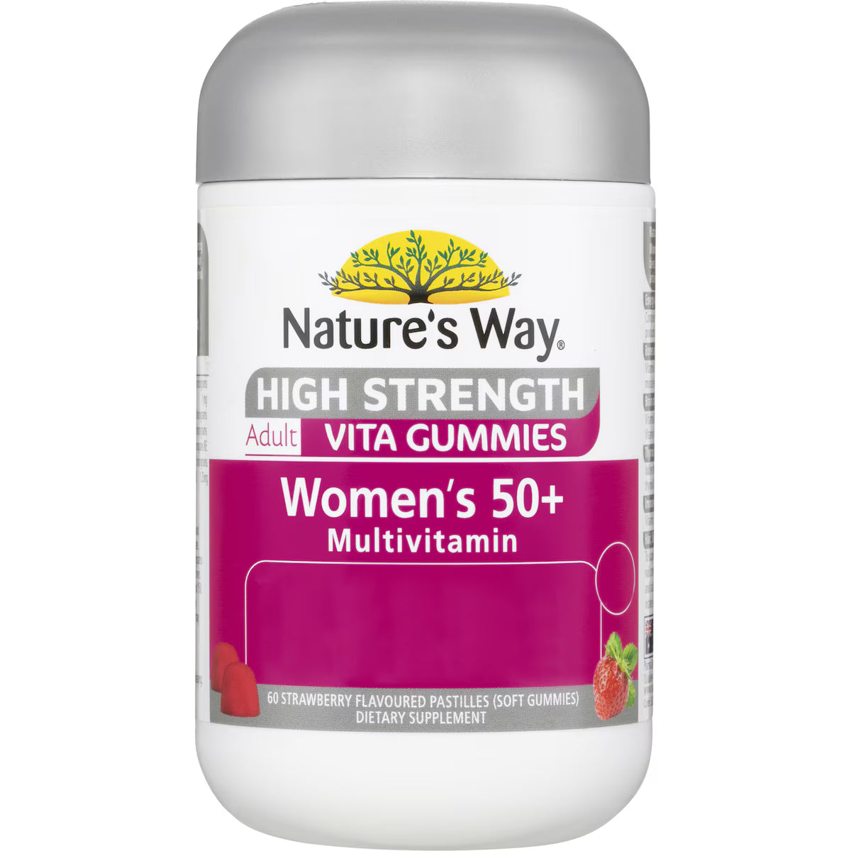 Nature's Way Women's 50+ Multivitamin Adult Vita Gummies 60 pack – delicious berry-flavoured daily vitamins supporting energy, bone health, immunity, and wellbeing for women aged 50 and above.