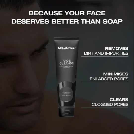 Face Cleanser for Men in sleek packaging designed for deep cleansing, hydrating, and refreshing men’s skin.