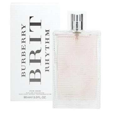 Burberry Brit Rhythm perfume bottle on a white background