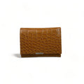 LeatherLuxe premium women’s leather wallet and card holder with secure locker, elegant compact design, luxury brown finish