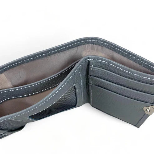 Elegant black genuine leather women’s wallet and card holder with secure locker — stylish and premium accessory by LeatherLuxe