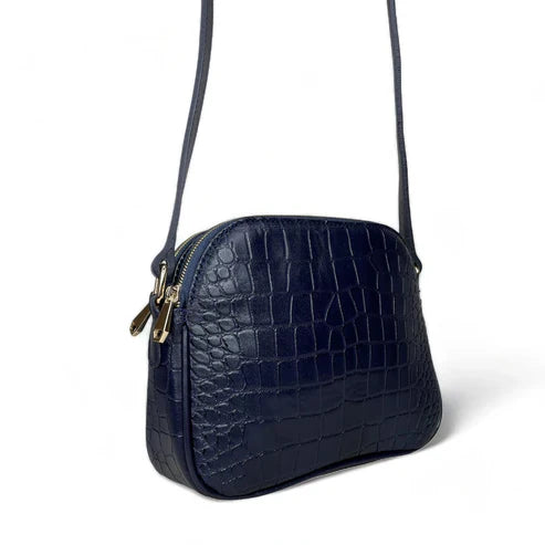 Women's Shoulder Bag Dark Blue LeatherLuxe