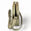 Cream leather women’s shoulder bag and crossbody by LeatherLuxe – elegant, premium quality handbag with adjustable strap and gold-tone hardware.