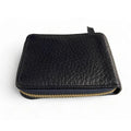 LeatherLuxe genuine leather wallet with zip closure — sleek brown card holder made from premium full-grain leather, designed for men and women for secure everyday use.