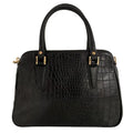 LeatherLuxe Black Crocodile-Style Leather Office Shoulder Bag – Premium functional leather bag with elegant crocodile texture and adjustable strap.