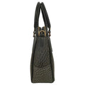 Silver crocodile leather office bag for professionals, stylish luxury business bag with textured design and premium finish