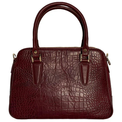 LeatherLuxe premium red leather office bag for professionals, stylish shoulder bag with sleek design, durable craftsmanship, and elegant finish.