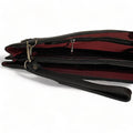 LeatherLuxe black leather wristlet, large unisex shoulder bag with sleek minimalist design and premium craftsmanship