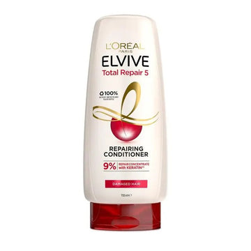 L'Oreal Paris Elvive Total Repair 5 repairing conditioner bottle on a white background