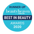 Badge for 'Runner-Up Best in Beauty' at beautyheaven.com.au awards 2020