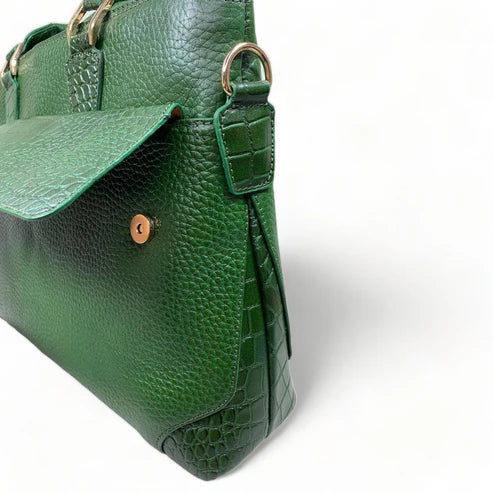 Leather Unisex Bag – Green LeatherLuxe Laptop Bag