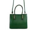 LeatherLuxe Green Women’s Leather Handbag — Stylish shoulder and crossbody bag made from premium genuine leather with gold-tone hardware.