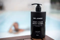 Mr Jones Men’s Hair, Face and Body Wash in sleek black packaging designed for all-in-one cleansing and grooming