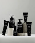 The Six Pack Men’s Complete Skincare Set featuring cleanser, moisturizer, exfoliator, serum, eye cream, and face mask for men’s daily grooming and skincare routine.