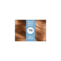 Hair color swatch labeled '7N' for natural medium blonde hair on a white background