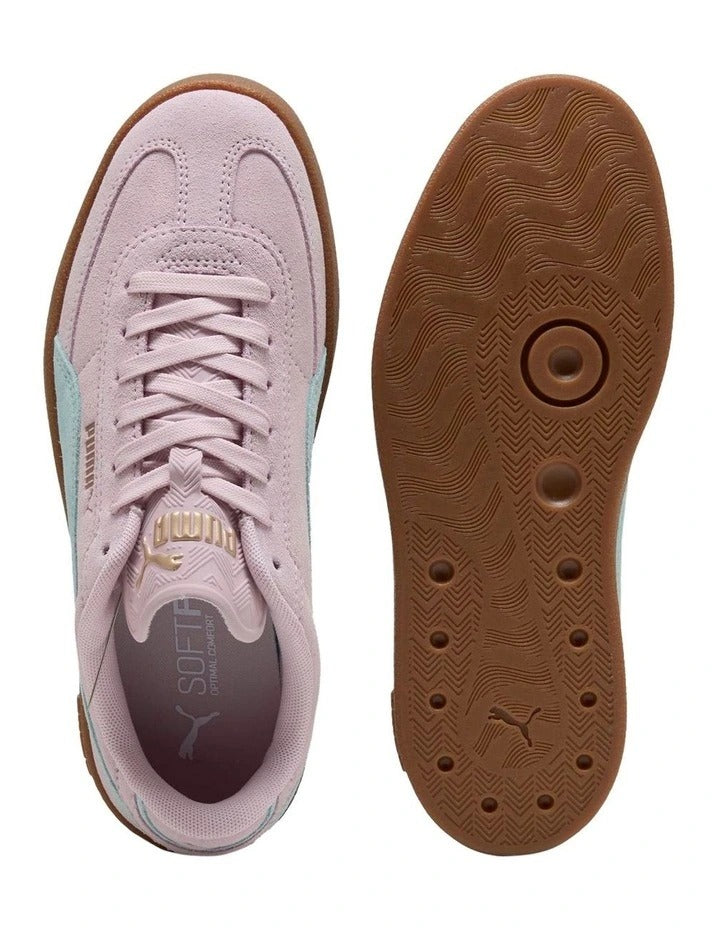 Puma Club II Era Suede women’s sneakers in premium suede with flat heel, SoftFoam cushioning, and terrace-inspired street style design
