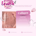Lavvish Bio Collagen Face Mask in pink packaging displayed on vanity with soft natural lighting and skincare accessories